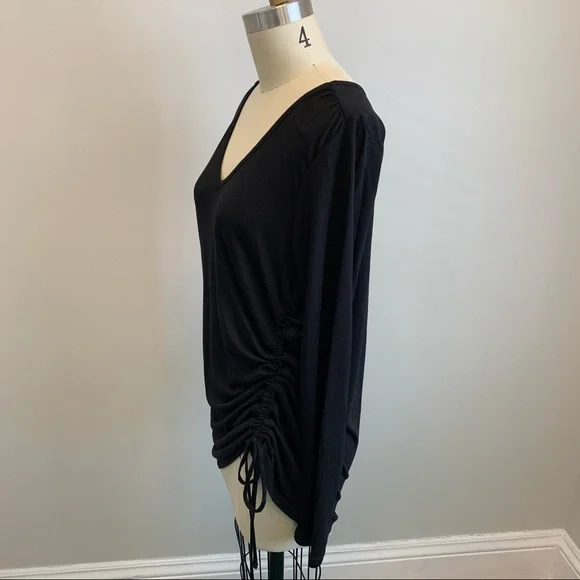 GapFit Long Sleeve Tunic w/Drawstring Side BLACK - Picture 7 of 11